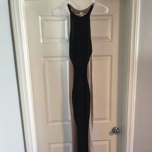 Stretchy Formfitting Halter top Maxi formal dress